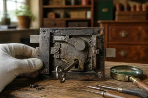 mécanisme serrure ancienne